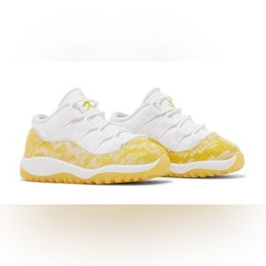 Nike Air Jordan 11 Retro Low TD Yellow Snakeskin Style #645107-107 Size 3c
